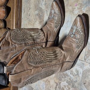 Golden Guns Boots Women's Cross Design Western Cowboy‎ Boots Size 6
